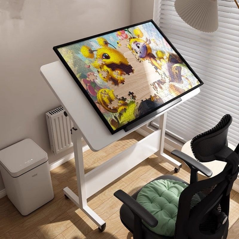 Home Office Work Table - 창의적인 모던 원목 접이식 높이 조절