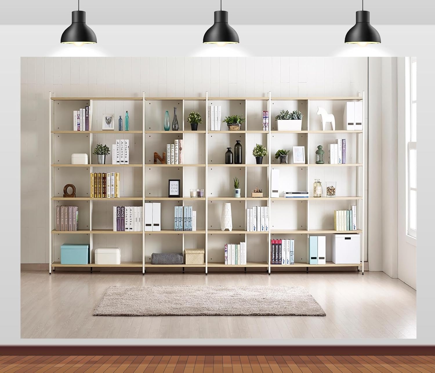 Home Office Background For Zoom - 책장 사진 배경 현대적인 방 인테리어
