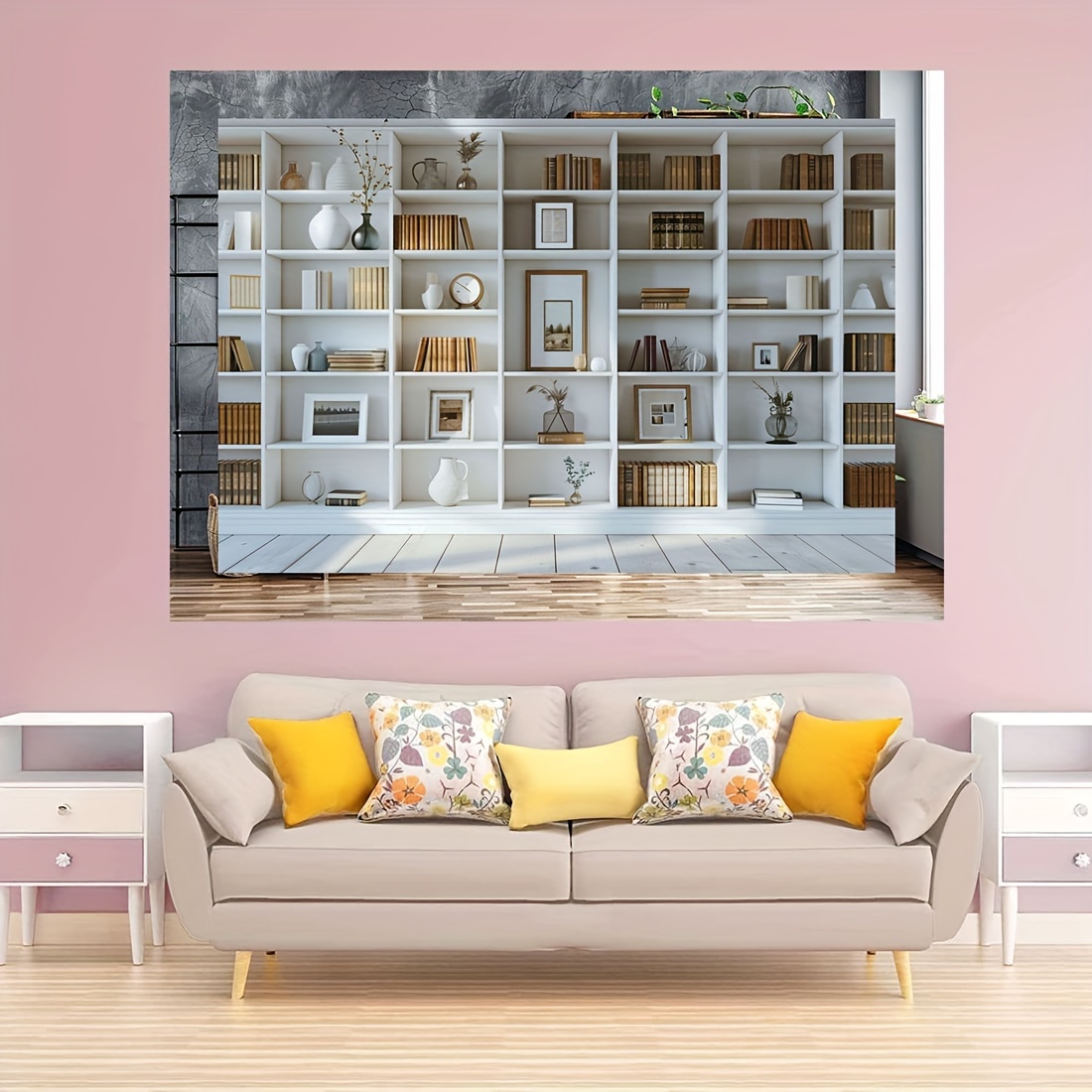 1pc 흰색 책장 배경 책장 배경 사무실 배경 화상 회 - Home Office Background For Zoom 리뷰 및 가격