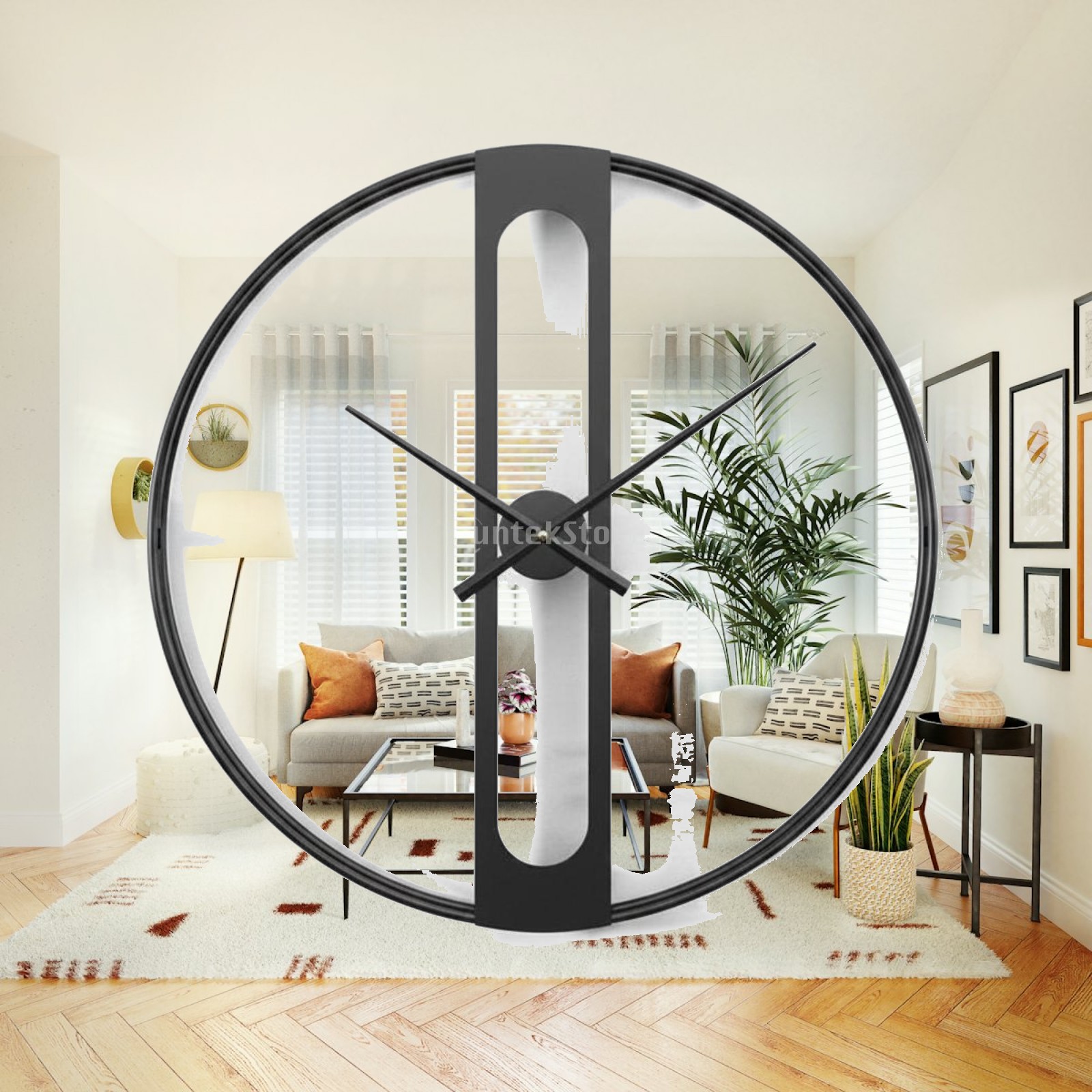 산업 스타일 벽시계, 오픈 프레임 디자인, 단조 철제  - Home Office Industrial Design 리뷰 및 가격