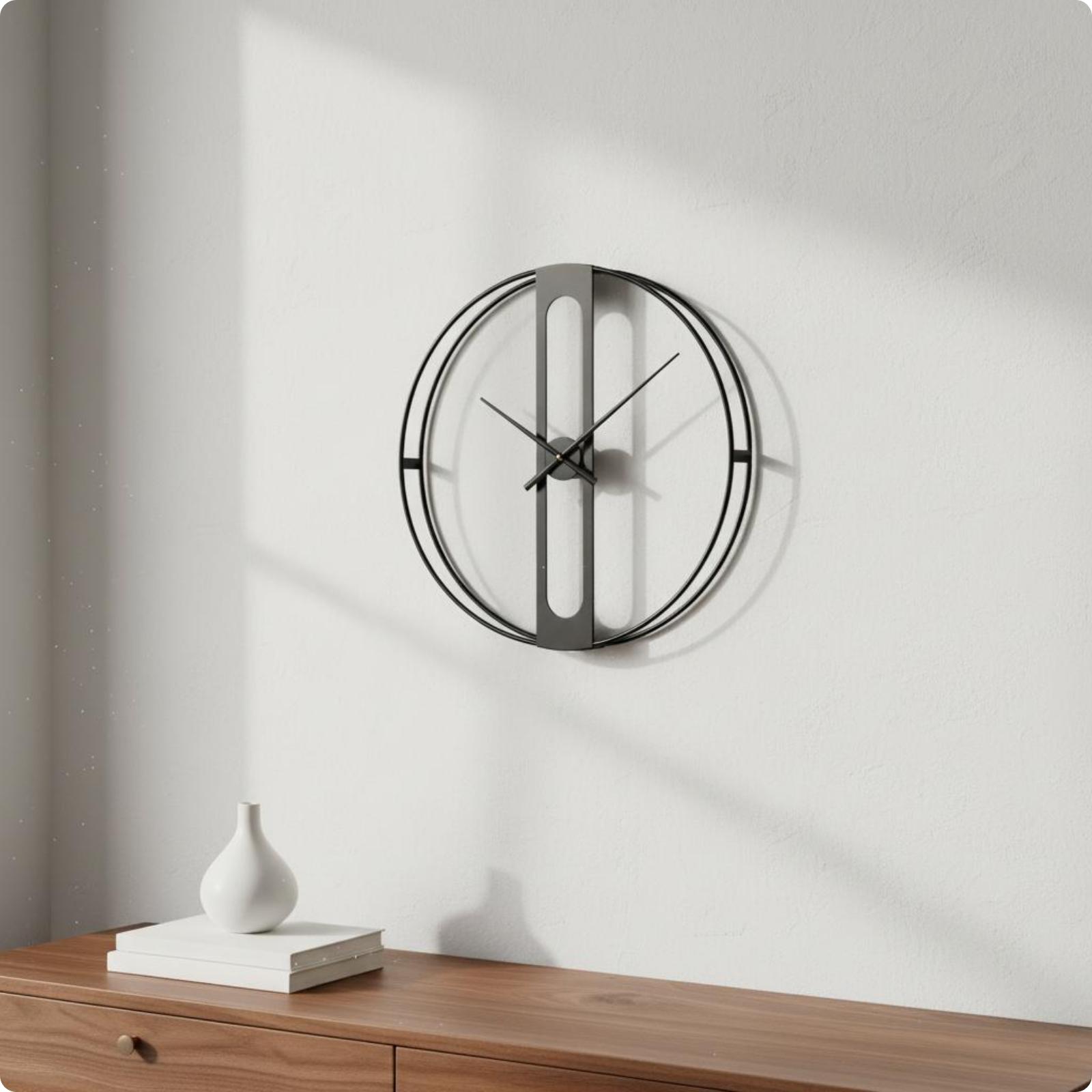 산업 스타일 벽시계, 오픈 프레임 디자인, 단조 철제  - Home Office Industrial Design 리뷰 및 가격